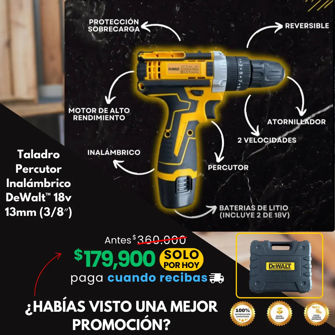 Taladro Percutor DeWalt 18v: Lo Necesitas en Casa