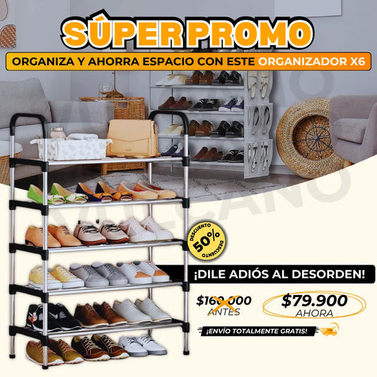 Organizador de Zapatos Seis Niveles Acero Inoxidable